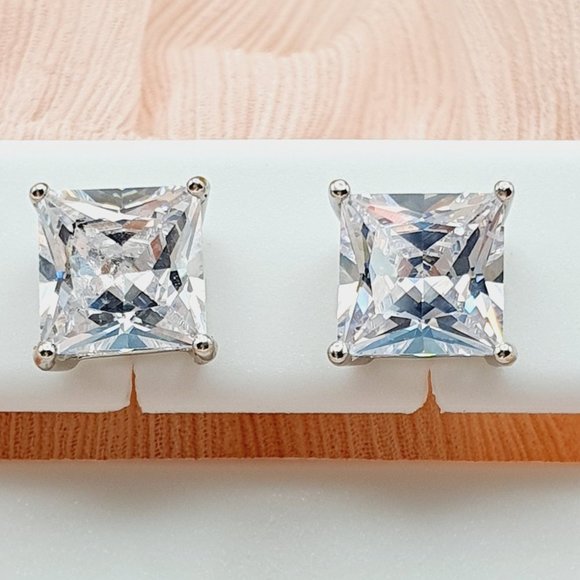 "8MM S925 Sterling Silver CZ Stud Earrings for Women/Girl, US19251038 - Picture 5 of 9